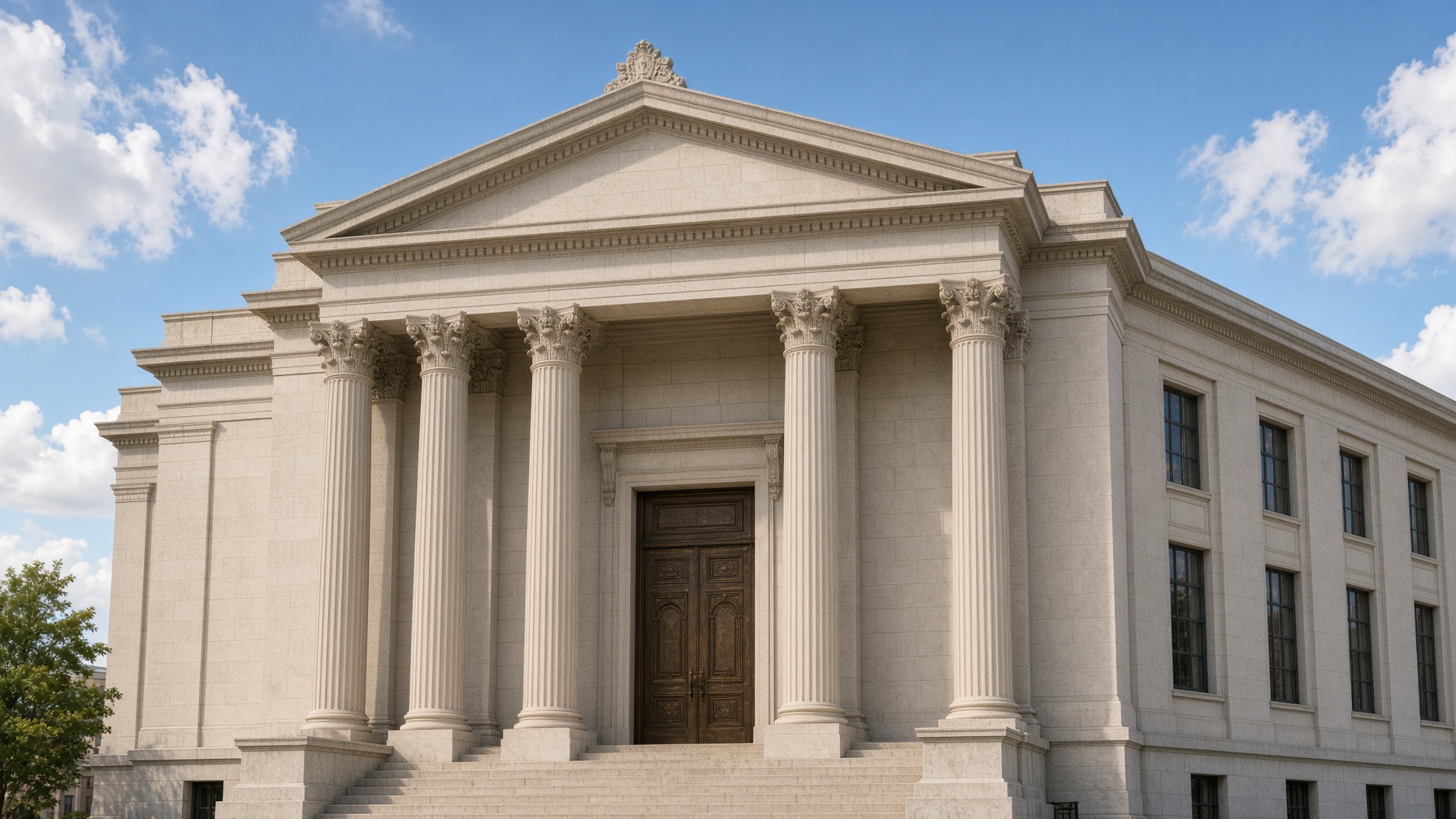A classical bank headquarters.